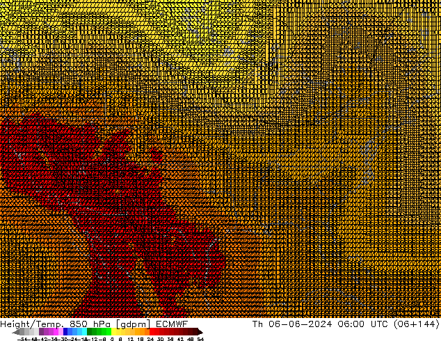 Height/Temp. 850 hPa ECMWF Th 06.06.2024 06 UTC