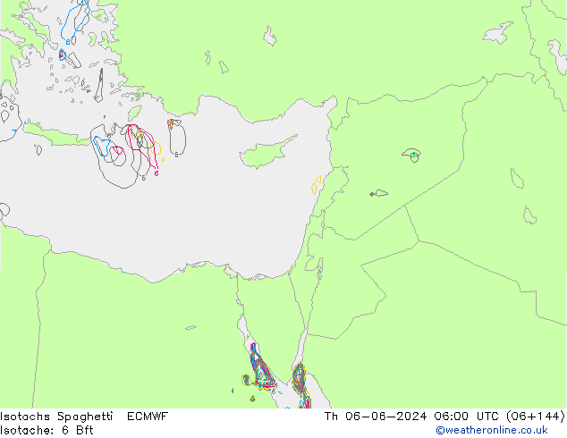 Eşrüzgar Hızları Spaghetti ECMWF Per 06.06.2024 06 UTC