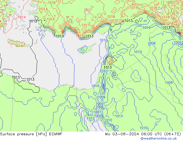 Yer basıncı ECMWF Pzt 03.06.2024 06 UTC