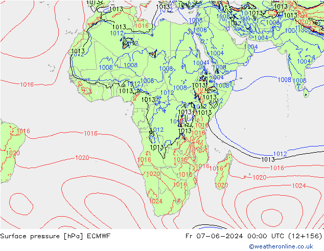 Surface pressure ECMWF Fr 07.06.2024 00 UTC