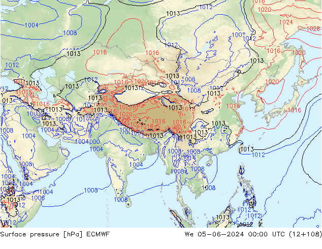 pressão do solo ECMWF Qua 05.06.2024 00 UTC