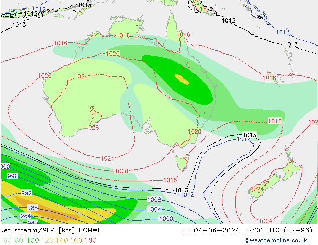 Corrente a getto ECMWF mar 04.06.2024 12 UTC