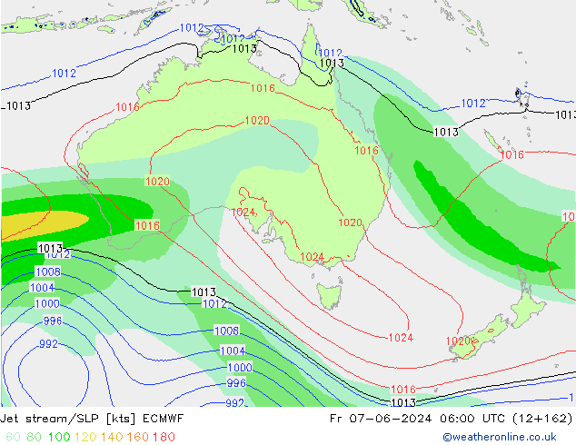 Jet stream ECMWF Sex 07.06.2024 06 UTC