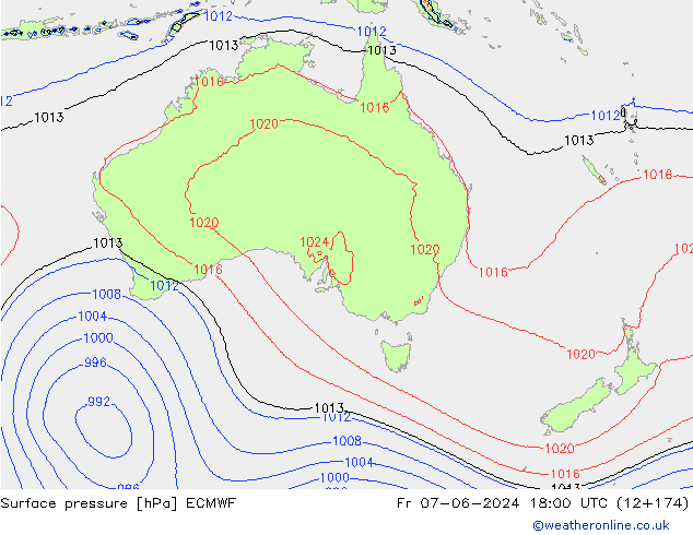 Luchtdruk (Grond) ECMWF vr 07.06.2024 18 UTC