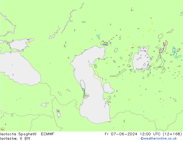 Eşrüzgar Hızları Spaghetti ECMWF Cu 07.06.2024 12 UTC