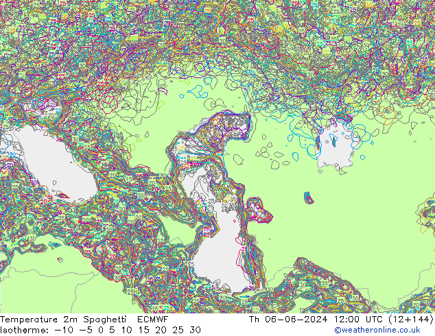 mapa temperatury 2m Spaghetti ECMWF czw. 06.06.2024 12 UTC