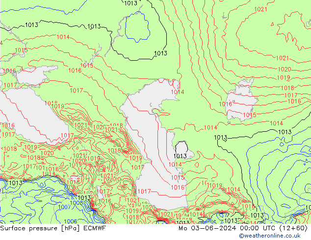 pression de l'air ECMWF lun 03.06.2024 00 UTC