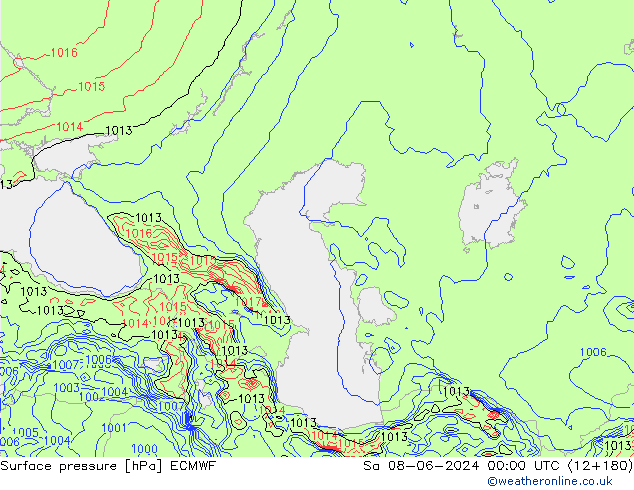 Luchtdruk (Grond) ECMWF za 08.06.2024 00 UTC