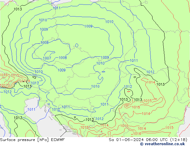 Luchtdruk (Grond) ECMWF za 01.06.2024 06 UTC