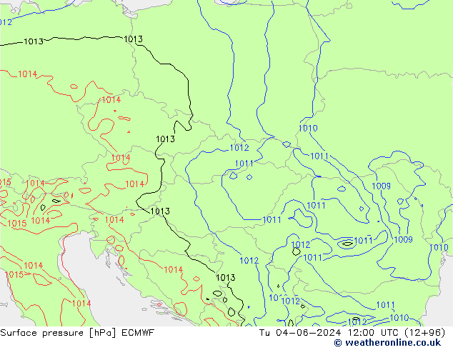 ciśnienie ECMWF wto. 04.06.2024 12 UTC