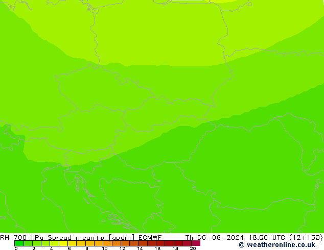 700 hPa Nispi Nem Spread ECMWF Per 06.06.2024 18 UTC