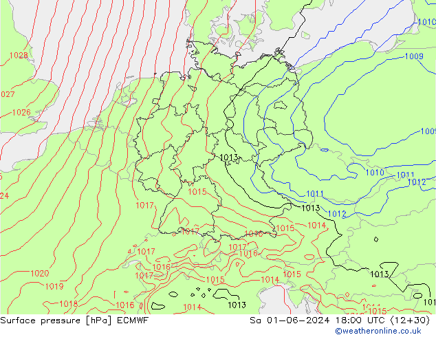 Yer basıncı ECMWF Cts 01.06.2024 18 UTC