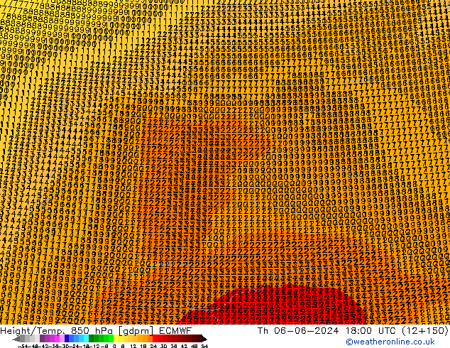 Height/Temp. 850 hPa ECMWF  06.06.2024 18 UTC