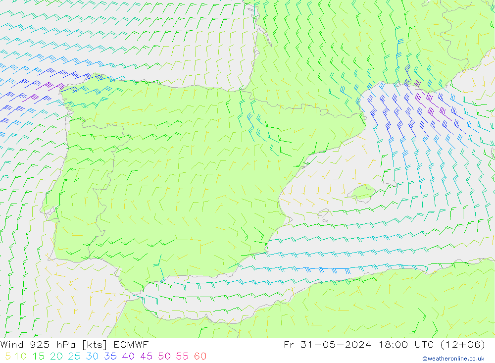 Wind 925 hPa ECMWF Fr 31.05.2024 18 UTC