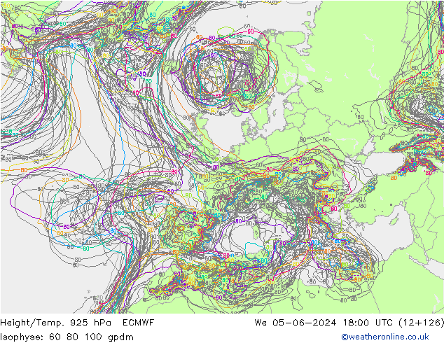 Height/Temp. 925 hPa ECMWF  05.06.2024 18 UTC