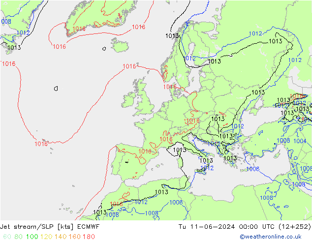 Corrente a getto ECMWF mar 11.06.2024 00 UTC