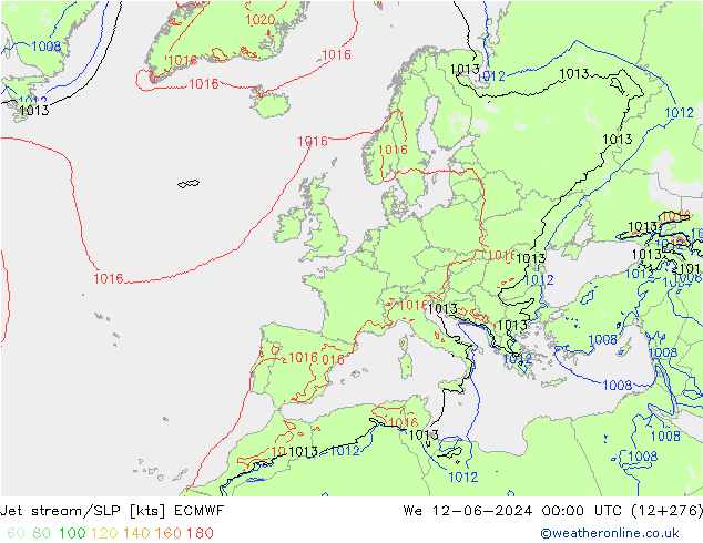 Jet stream/SLP ECMWF St 12.06.2024 00 UTC