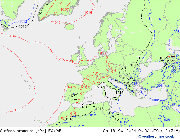Yer basıncı ECMWF Cts 15.06.2024 00 UTC