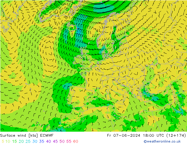 Wind 10 m ECMWF vr 07.06.2024 18 UTC