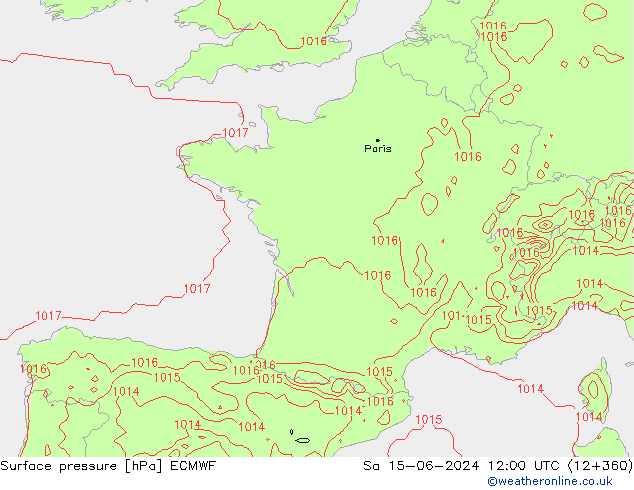 Yer basıncı ECMWF Cts 15.06.2024 12 UTC
