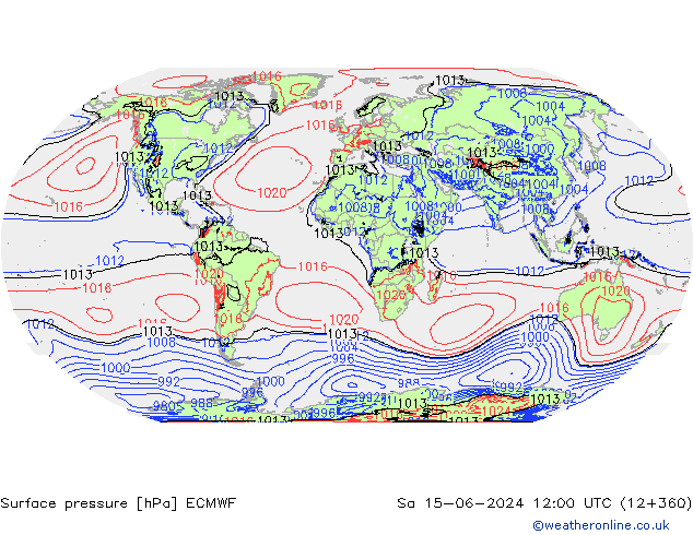 ciśnienie ECMWF so. 15.06.2024 12 UTC