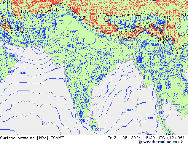 pression de l'air ECMWF ven 31.05.2024 18 UTC