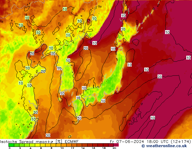 Isotachs Spread ECMWF  07.06.2024 18 UTC