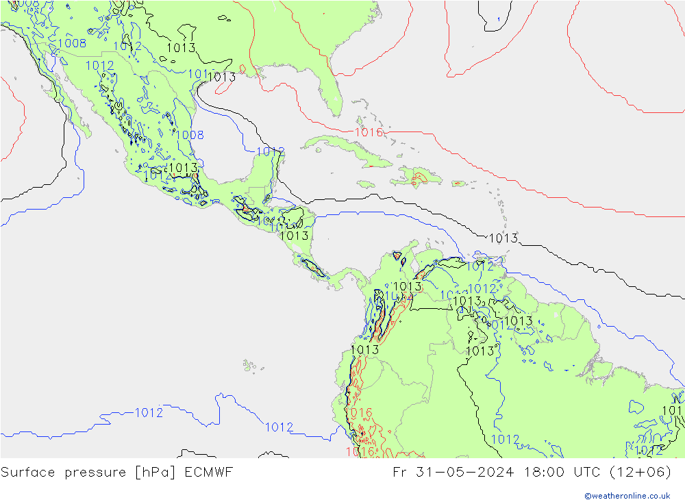 Pressione al suolo ECMWF ven 31.05.2024 18 UTC