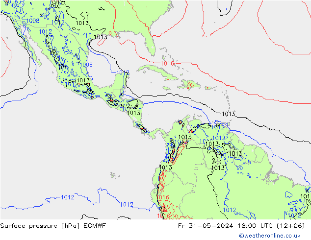 Surface pressure ECMWF Fr 31.05.2024 18 UTC