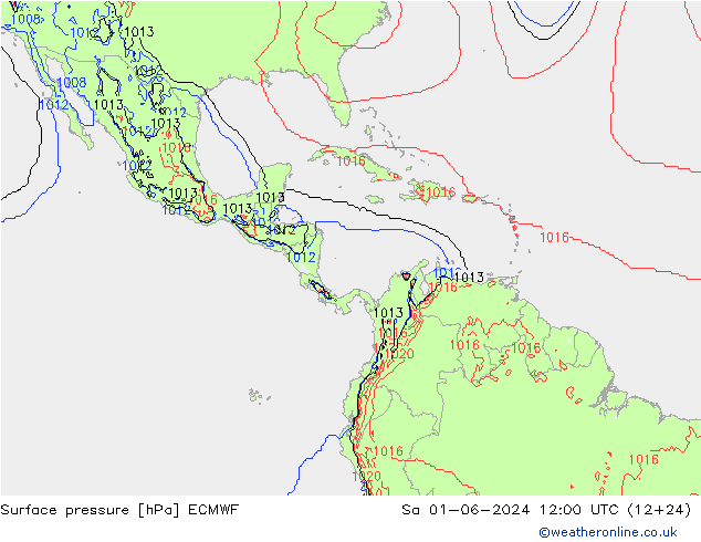 pression de l'air ECMWF sam 01.06.2024 12 UTC
