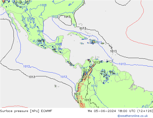 Luchtdruk (Grond) ECMWF wo 05.06.2024 18 UTC