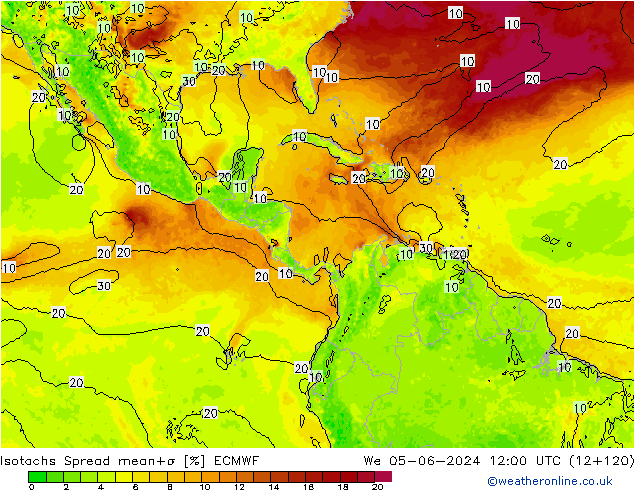 Isotachs Spread ECMWF We 05.06.2024 12 UTC