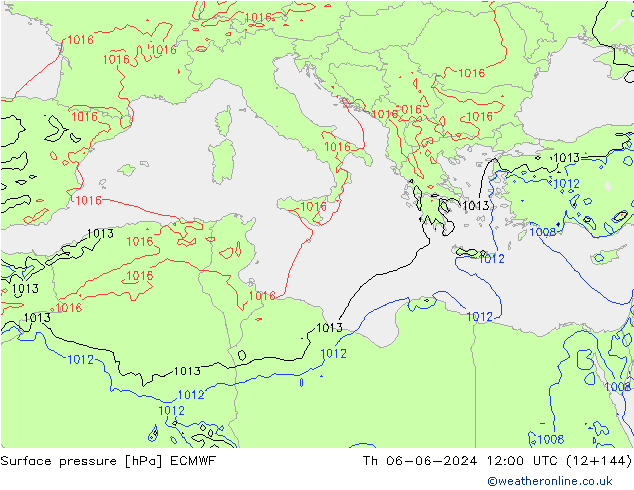 приземное давление ECMWF чт 06.06.2024 12 UTC