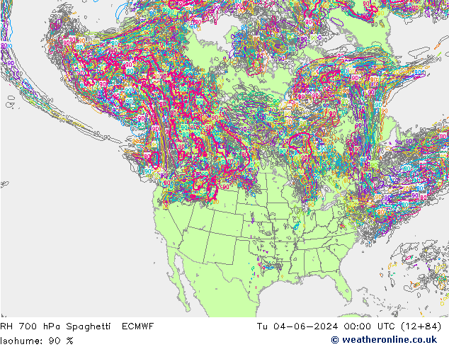 700 hPa Nispi Nem Spaghetti ECMWF Sa 04.06.2024 00 UTC