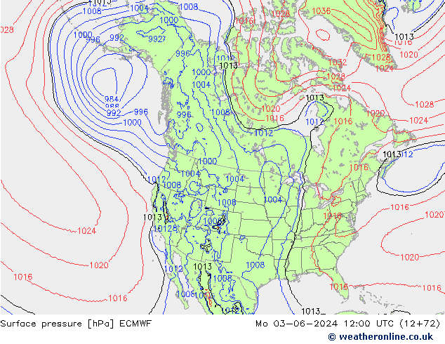 Luchtdruk (Grond) ECMWF ma 03.06.2024 12 UTC