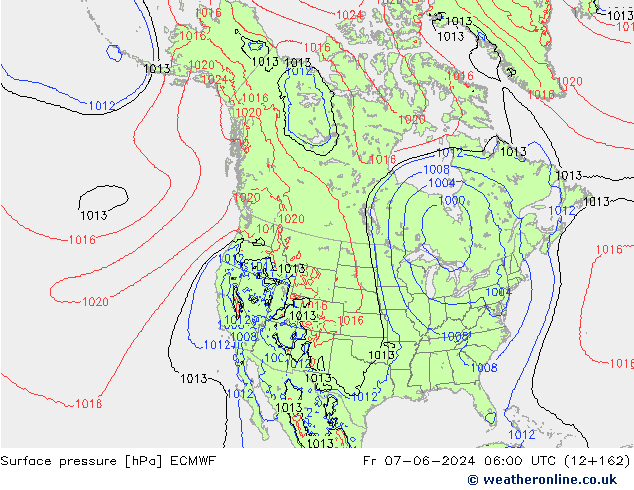 Surface pressure ECMWF Fr 07.06.2024 06 UTC