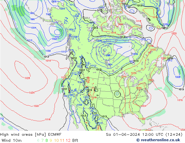 Izotacha ECMWF so. 01.06.2024 12 UTC