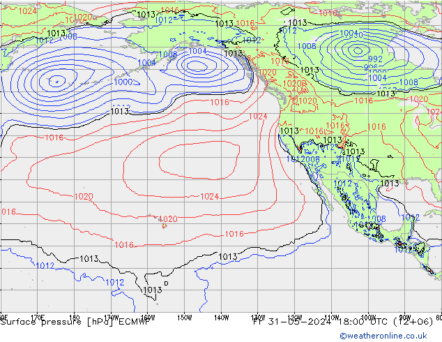 ciśnienie ECMWF pt. 31.05.2024 18 UTC