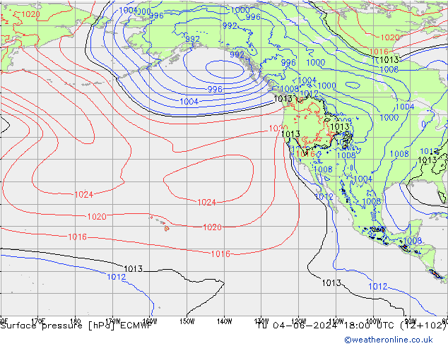 Luchtdruk (Grond) ECMWF di 04.06.2024 18 UTC