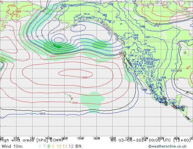 High wind areas ECMWF lun 03.06.2024 00 UTC