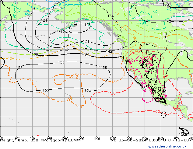 Height/Temp. 850 hPa ECMWF  03.06.2024 00 UTC