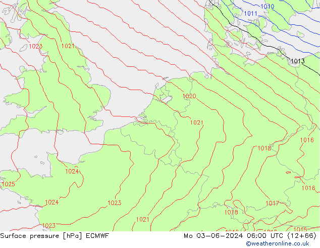 Yer basıncı ECMWF Pzt 03.06.2024 06 UTC