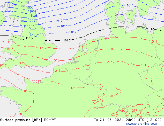 pression de l'air ECMWF mar 04.06.2024 06 UTC