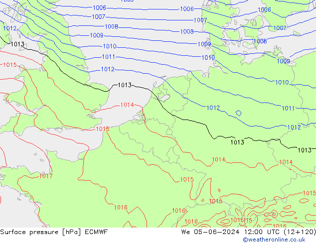 ciśnienie ECMWF śro. 05.06.2024 12 UTC