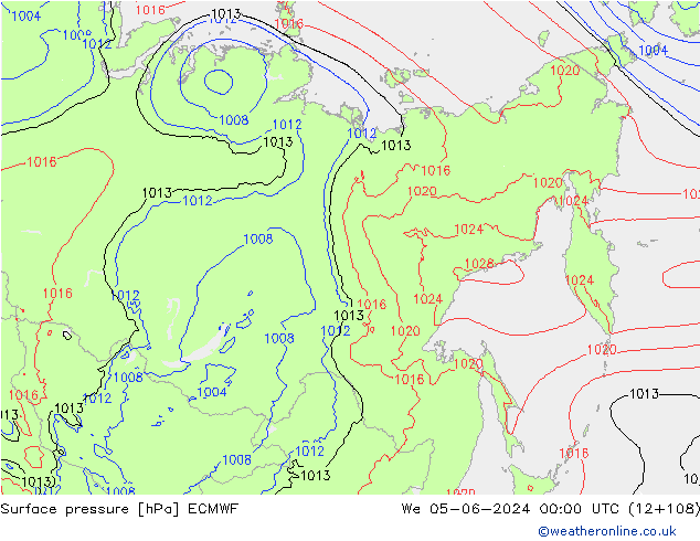 Yer basıncı ECMWF Çar 05.06.2024 00 UTC