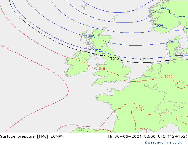 Bodendruck ECMWF Do 06.06.2024 00 UTC