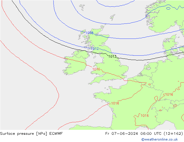 Surface pressure ECMWF Fr 07.06.2024 06 UTC
