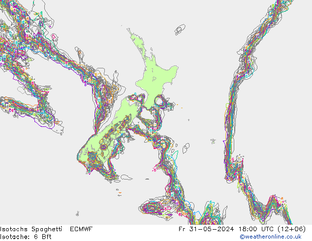 Eşrüzgar Hızları Spaghetti ECMWF Cu 31.05.2024 18 UTC