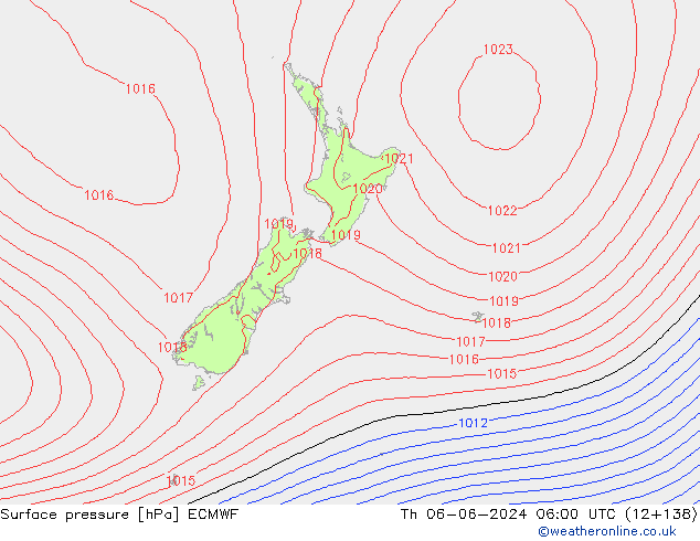 ciśnienie ECMWF czw. 06.06.2024 06 UTC