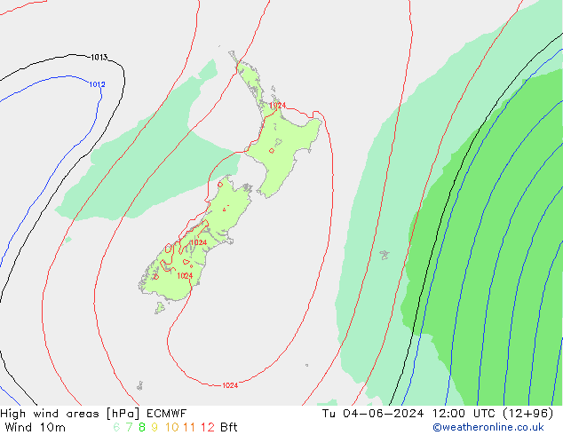 High wind areas ECMWF mar 04.06.2024 12 UTC